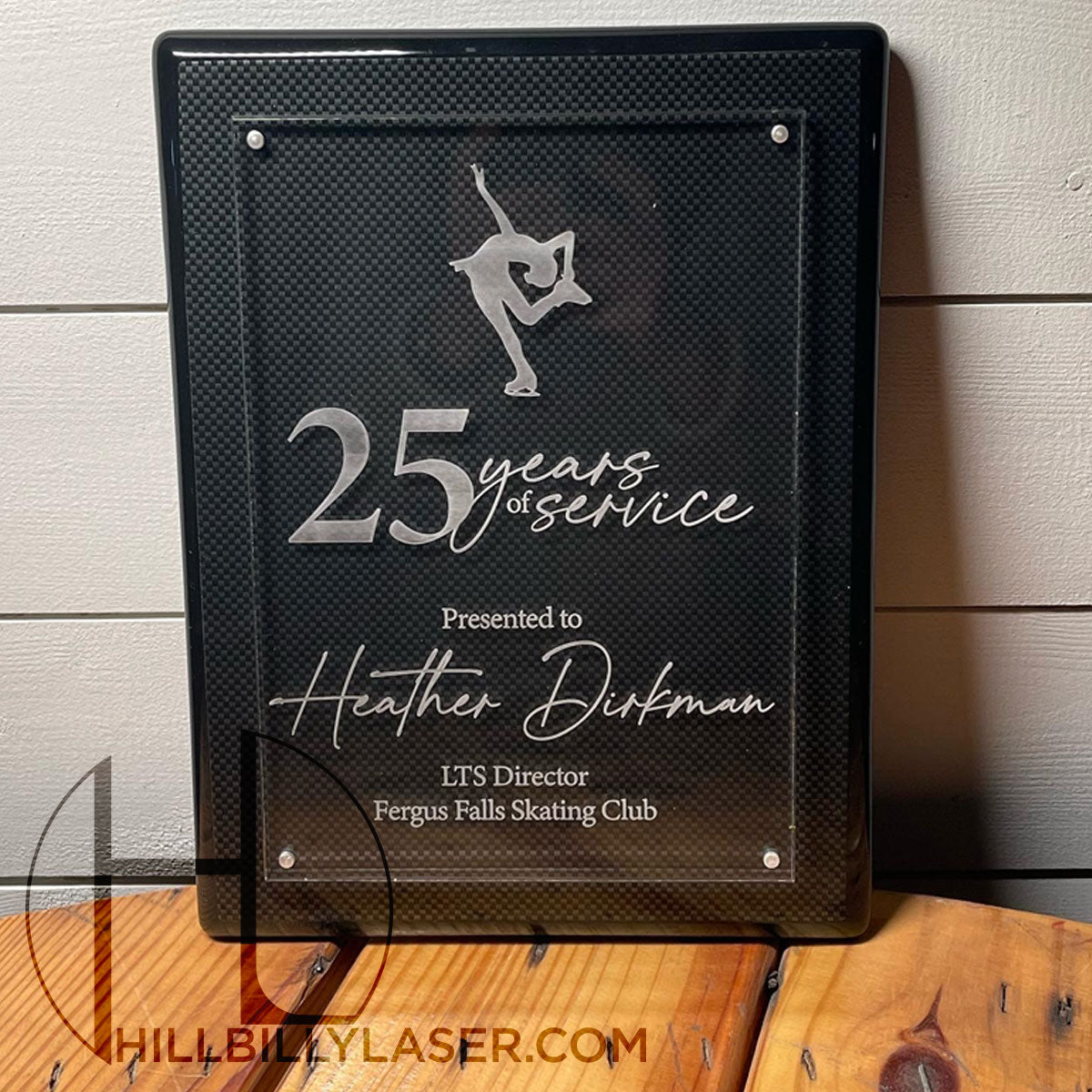 Piano Finish + Floating Acrylic Plaque - Hillbilly Laser