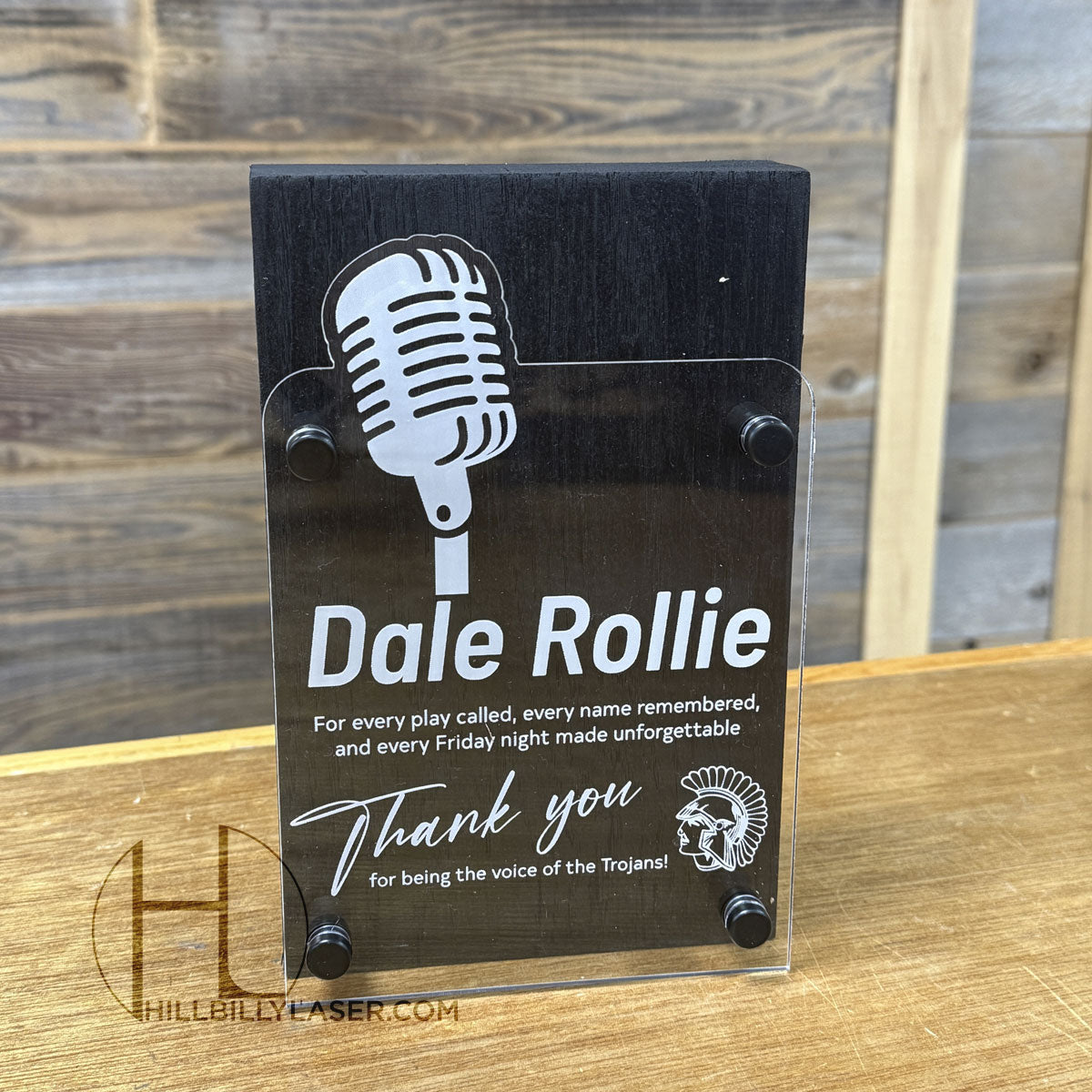 Rustic Wood + Acrylic Award - Hillbilly Laser