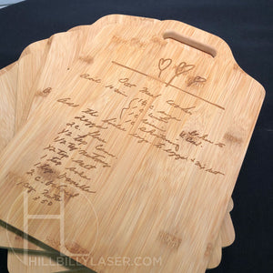 Bamboo Cutting Board w/Handle - Hillbilly Laser