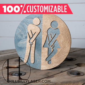 Restroom Sign - Hillbilly Laser