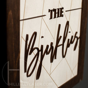 Simple Monogram Name Sign - Hillbilly Laser