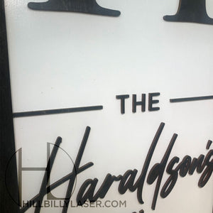 Simple Monogram Name Sign - Hillbilly Laser