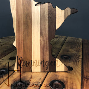 Shiplap Cutting Board - State Series - Hillbilly Laser