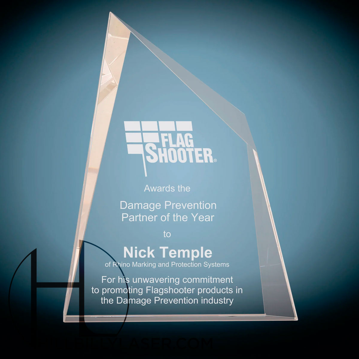 Crystal Wedge Award • 7" x 10" - Hillbilly Laser