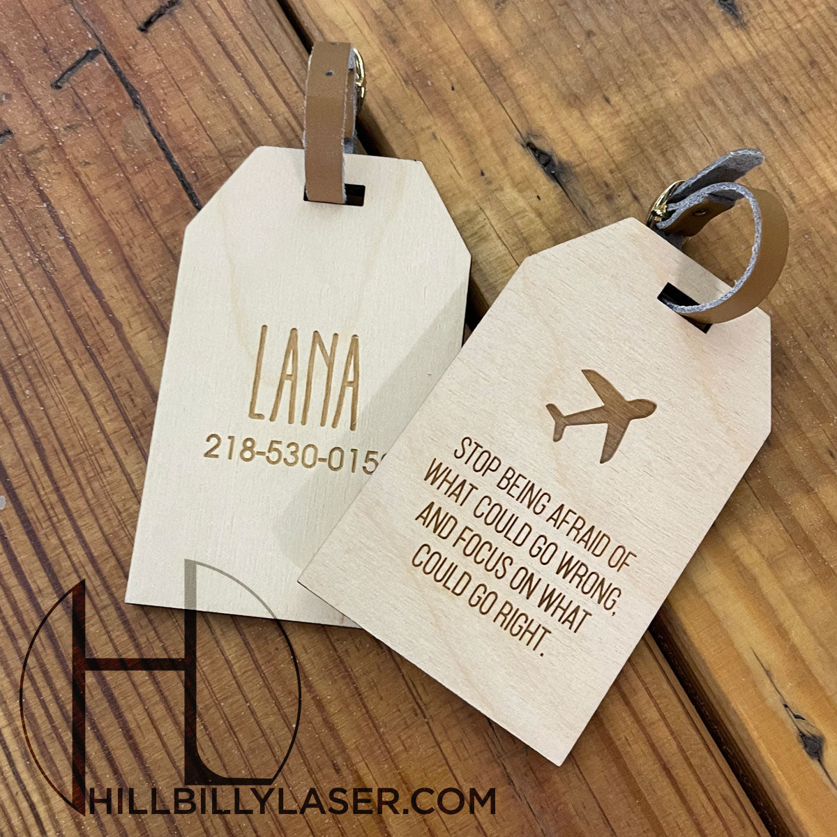 Luggage Tag - Wood - Hillbilly Laser