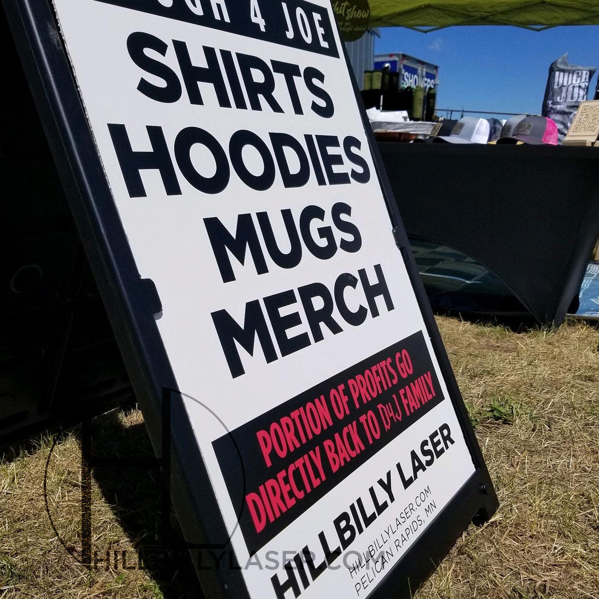 Deluxe Sidewalk A-Frame Sign (with 2 foamcore mounted vinyl inserts) - Hillbilly Laser